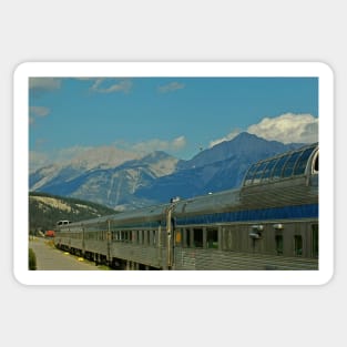 Canadian train in the Rockies Sticker